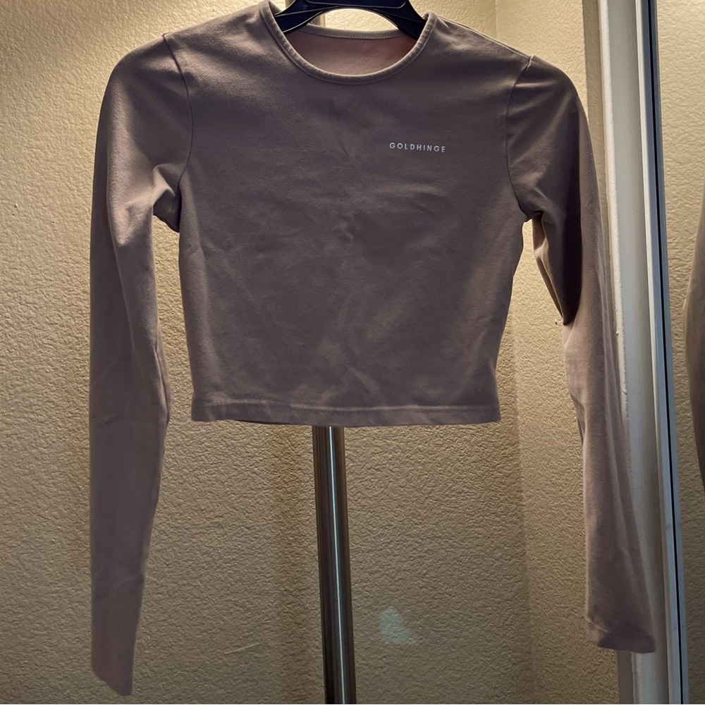 Gold Hinge Beige Crop Top